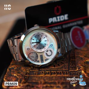 Silver Steel Chain Luxure Style Waterproof Watch For Man By Pride PRM-09