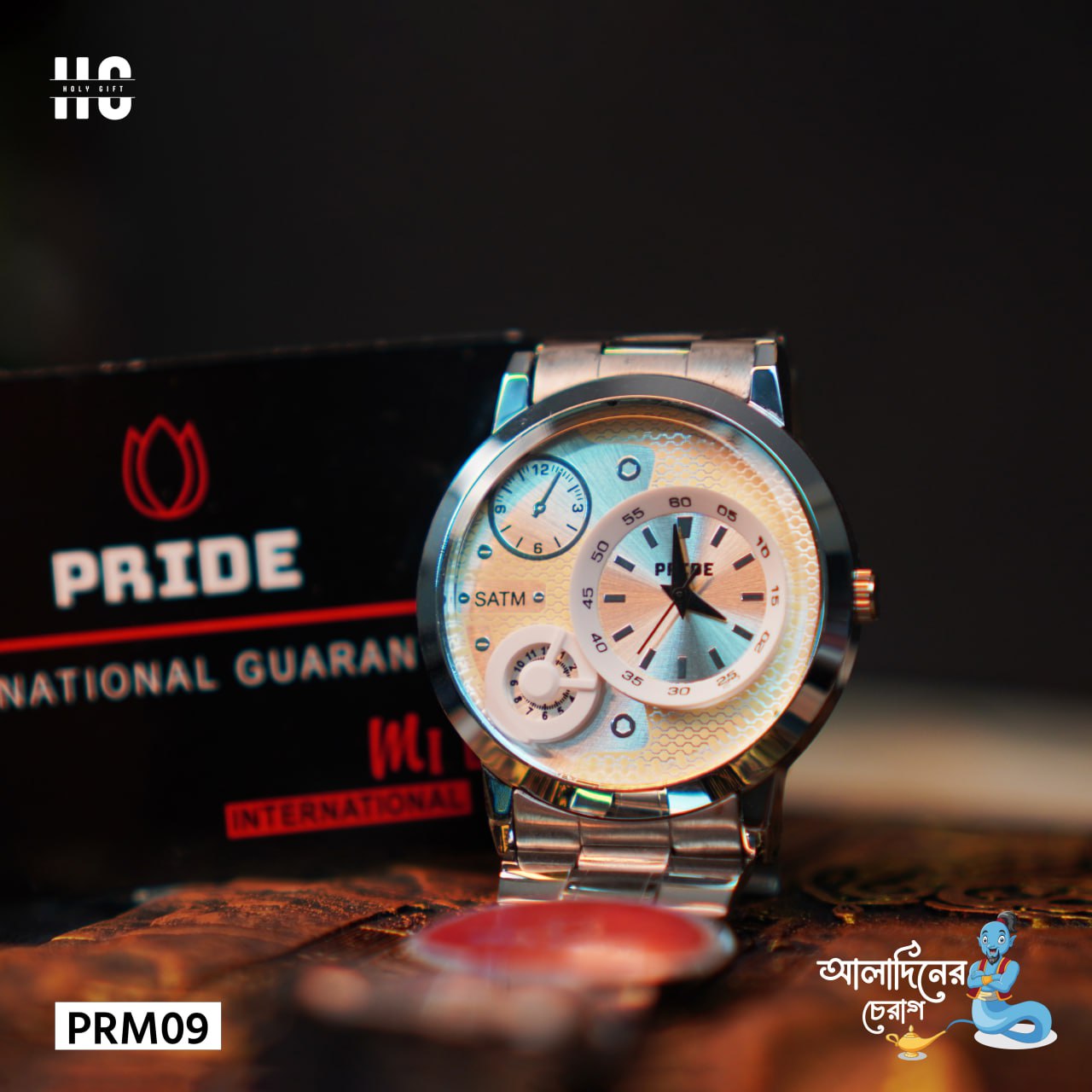 Silver Steel Chain Luxure Style Waterproof Watch For Man By Pride PRM-09 - Image 2