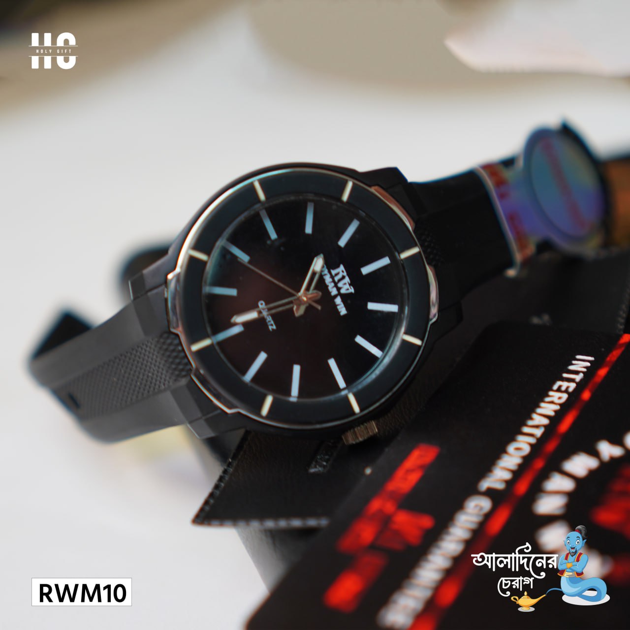 Luxure Stylish Black Belt Waterproof For Man Royman Win RWM-10