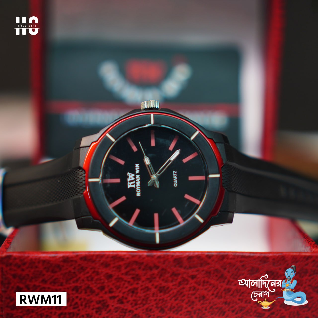 Luxure Stylish Black Belt Waterproof For Man Royman Win RWM-11