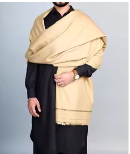 অরিজিনাল উলের শাল - হালকা বাদামি কালার